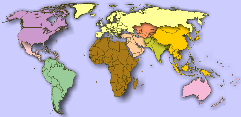 World Regions Map - World in maps