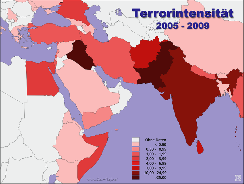 Terrorintensität 2005 - 2009