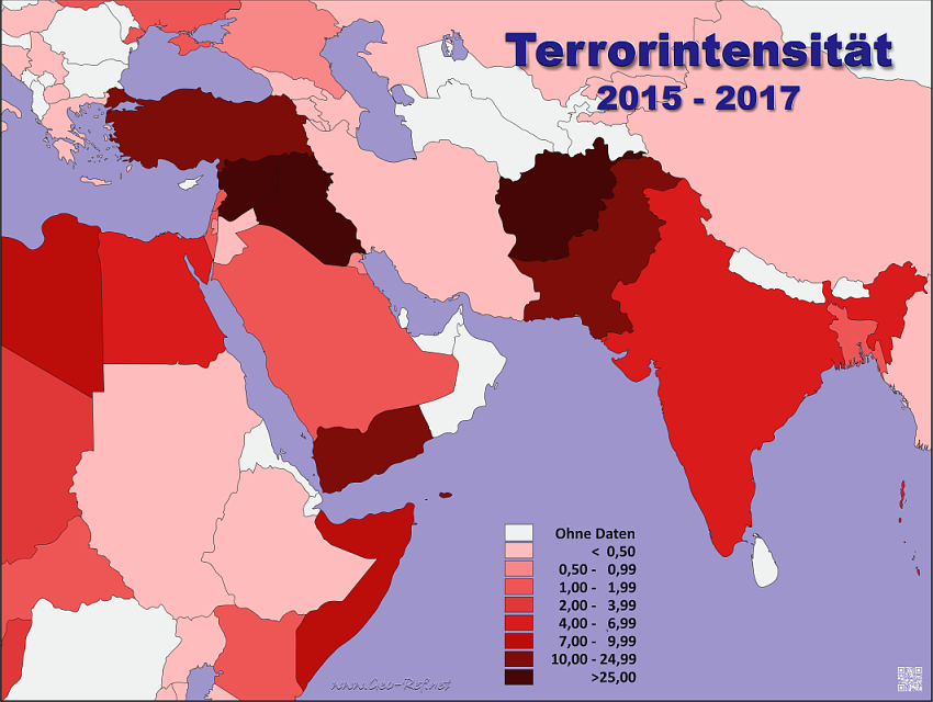Terrorintensität 2015 - 2017