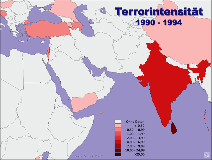 Terrorintensität 1990 - 1994