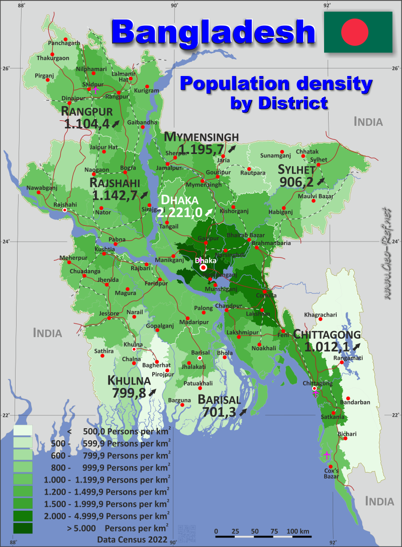 Bangladesh Population Mapped Vivid Maps Gambaran