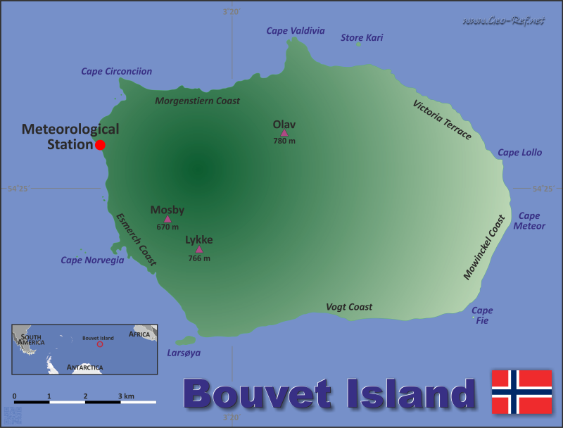 Mapa Bouvet - Isla Divisin administrativa - Densidad de población 2018