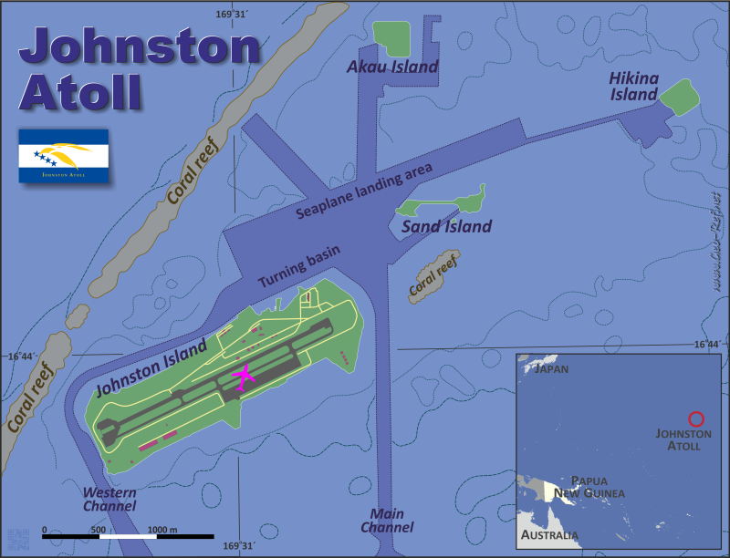 Mapa Johnston Atoll Divisin administrativa - Densidad de población 2018