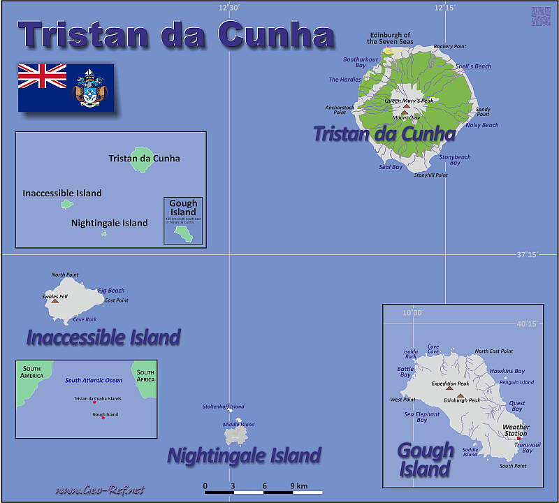 Map Tristan Da Cunha Popultion Density By Administrative Division