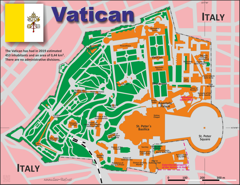 Map Vatican City - Administrative division - Population density 2020