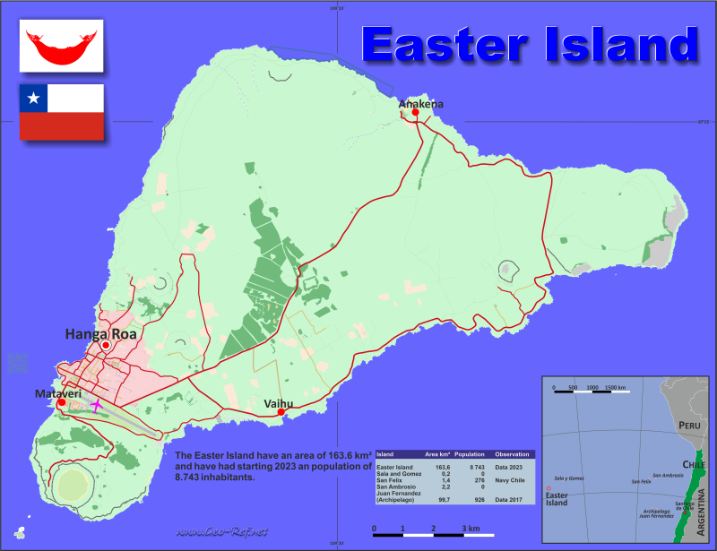 Map Easter Island - Administrative division - Population density 2022